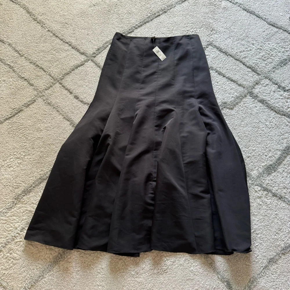 Ann Taylor long black mermaid full skirt tulle maxi formal skirt 16 new